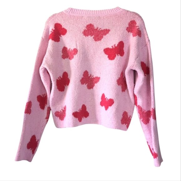 Nobo Barbie Lounge Boxy Chunky Novelty Butterfly Glam Sweater M - Picture 2 of 7